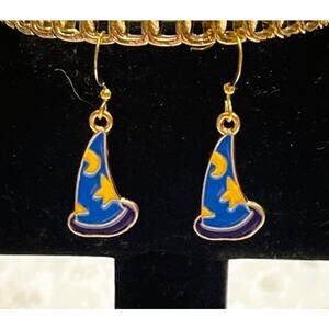 Mickey  "Sorcerer's Apprentice" Magic Hat Enamel Dangle Earrings-NWOT